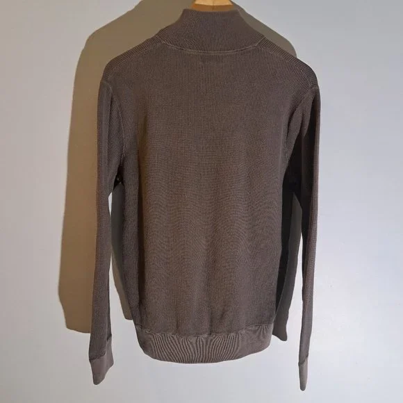 J. Crew Men's Textured Small Quarter Zip Mock Neck Pullover Style #H6956 - Picture 4 of 16